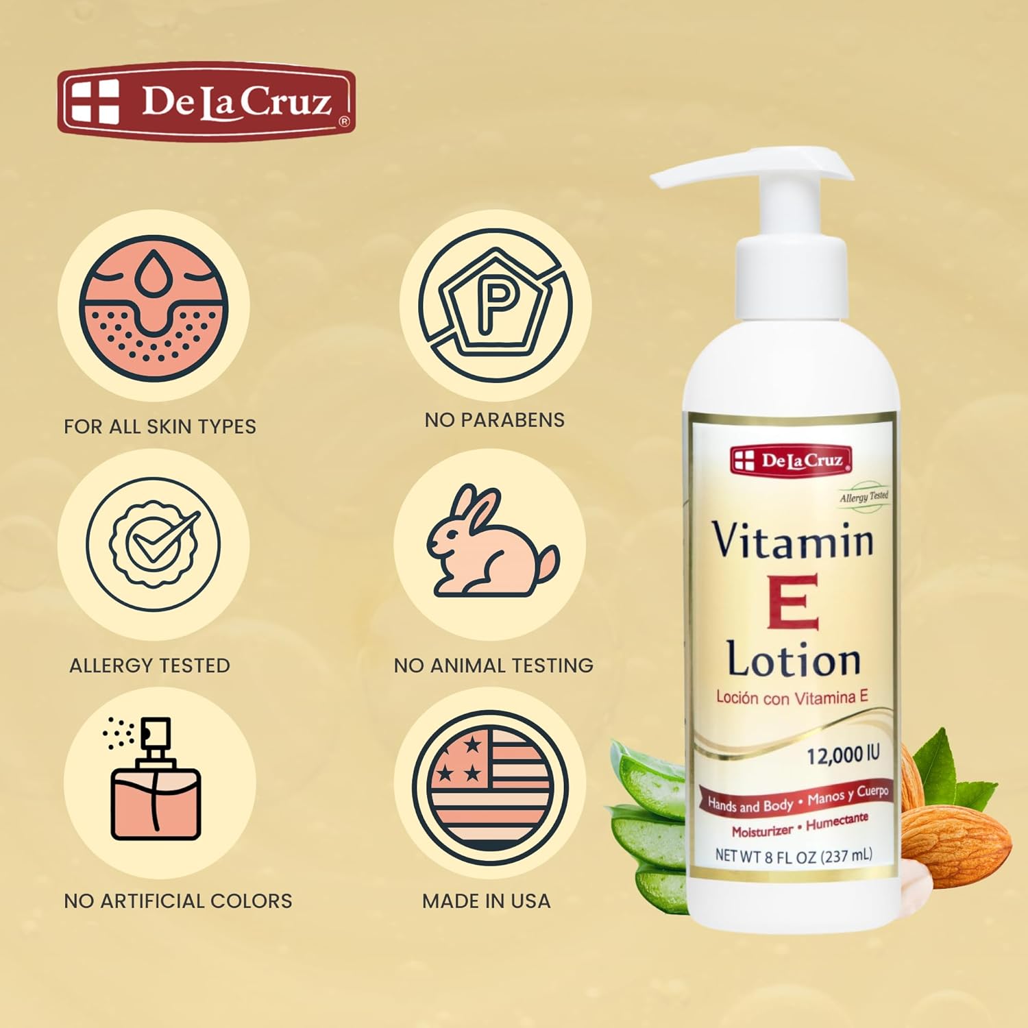 De La Cruz, Vitamin E Lotion (237 ml)