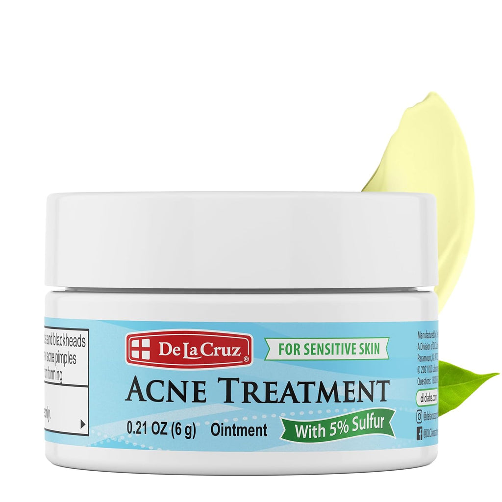 De La Cruz Acne Treatment for Sensitive Skin with 5% Sulfur 2.6 OZ. (6 g)