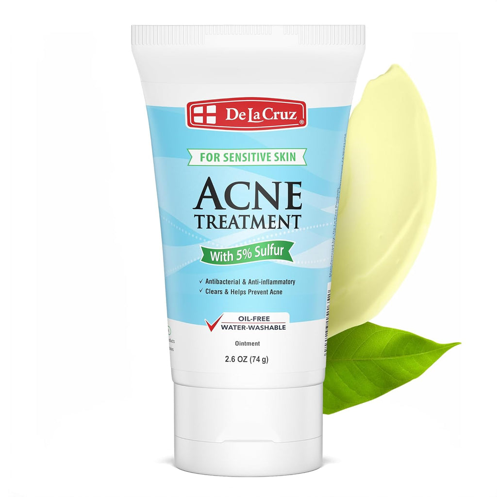 De La Cruz, Acne Treatment Ointment with 5% Sulfur, For Sensitive Skin, 2.6 oz (74 g)