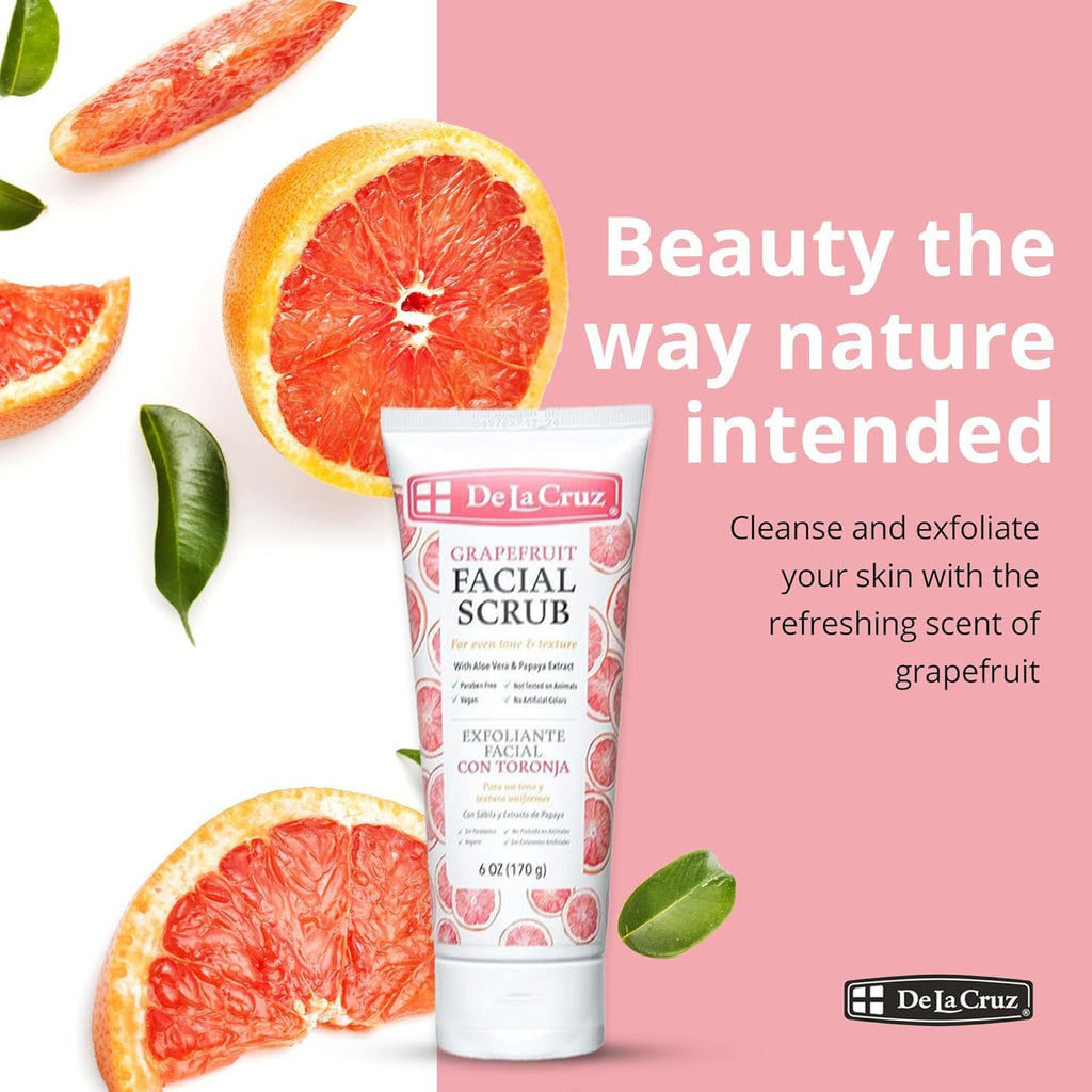 De La Cruz, Facial Scrub, Grapefruit, 6 oz (170 g)