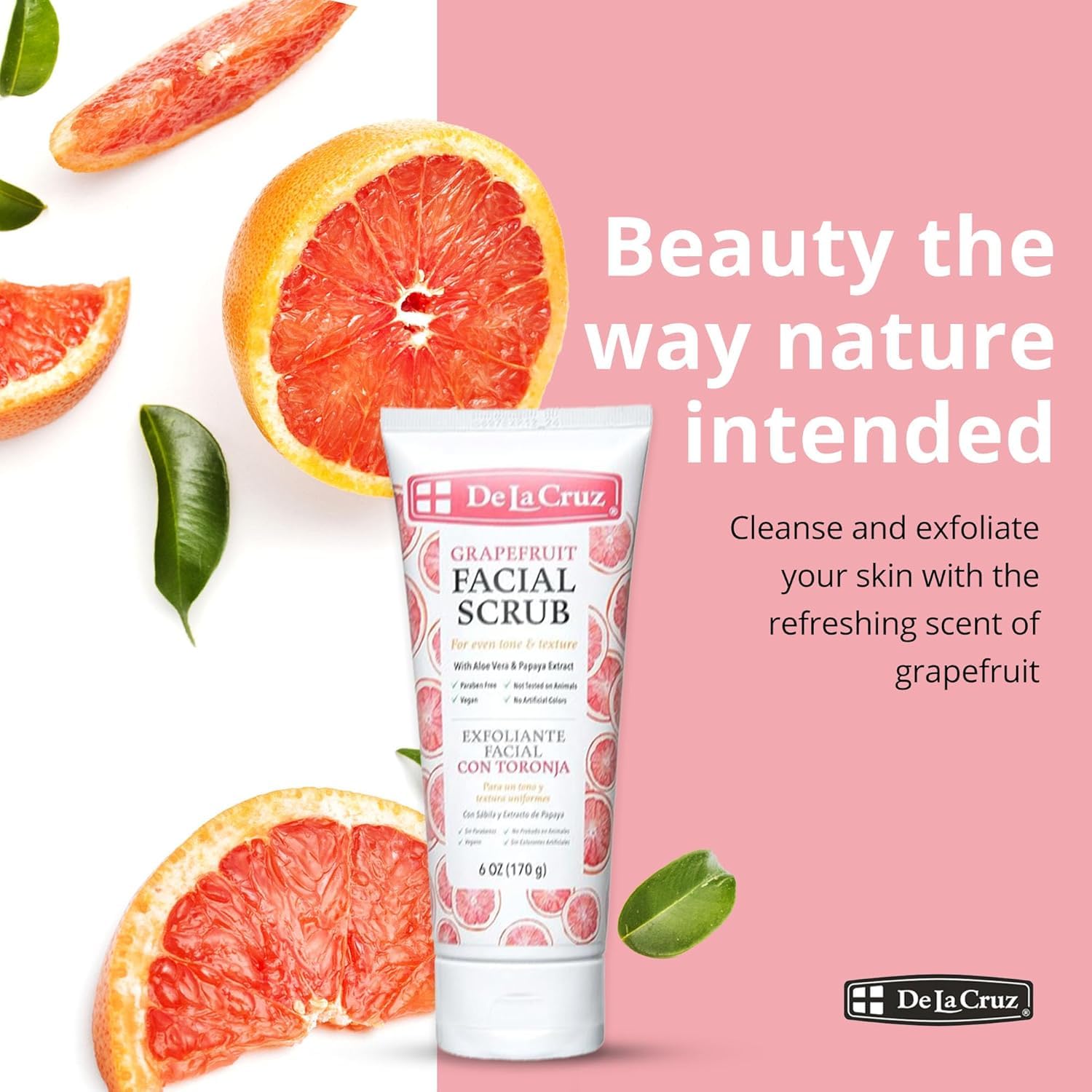 De La Cruz, Facial Scrub, Grapefruit, 6 oz (170 g)